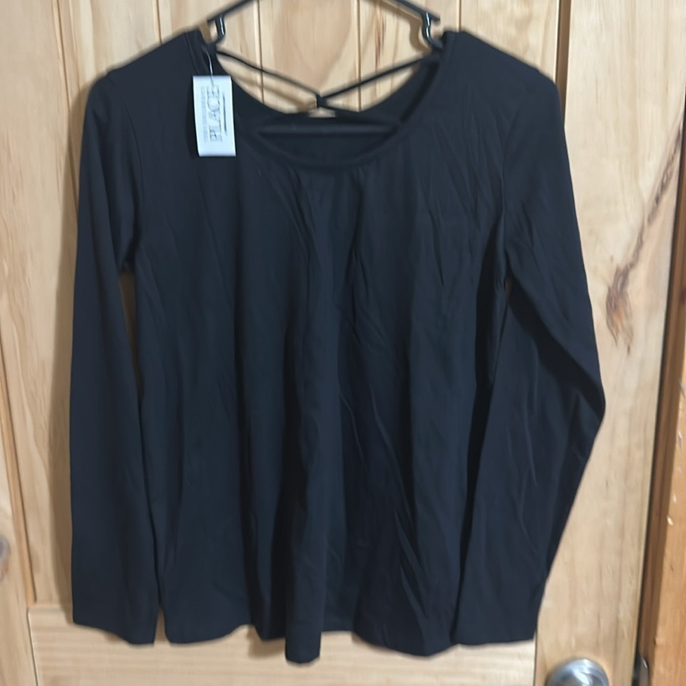 NWT Place Black Backless Blouse - Picture 2 of 5